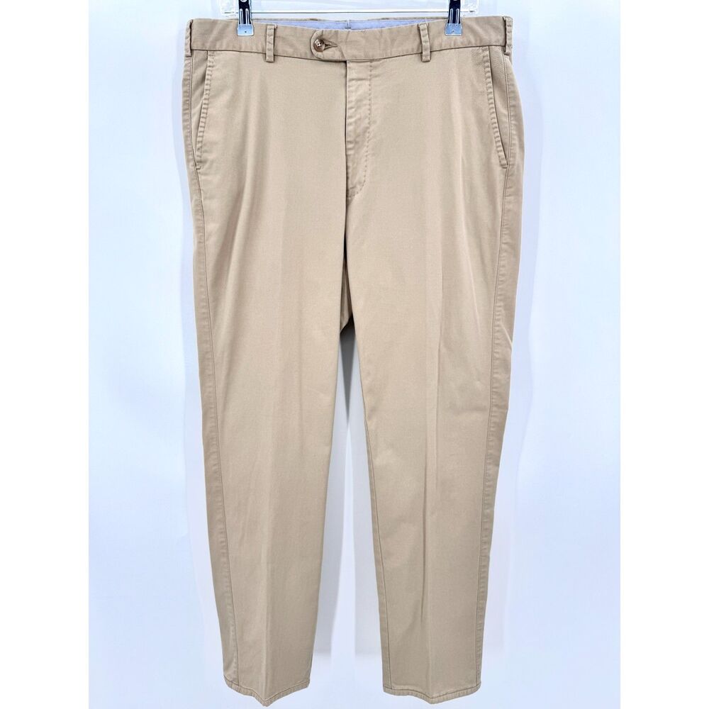 PETER MILLAR Beige Pleated Khaki Chino Pants Size 36
